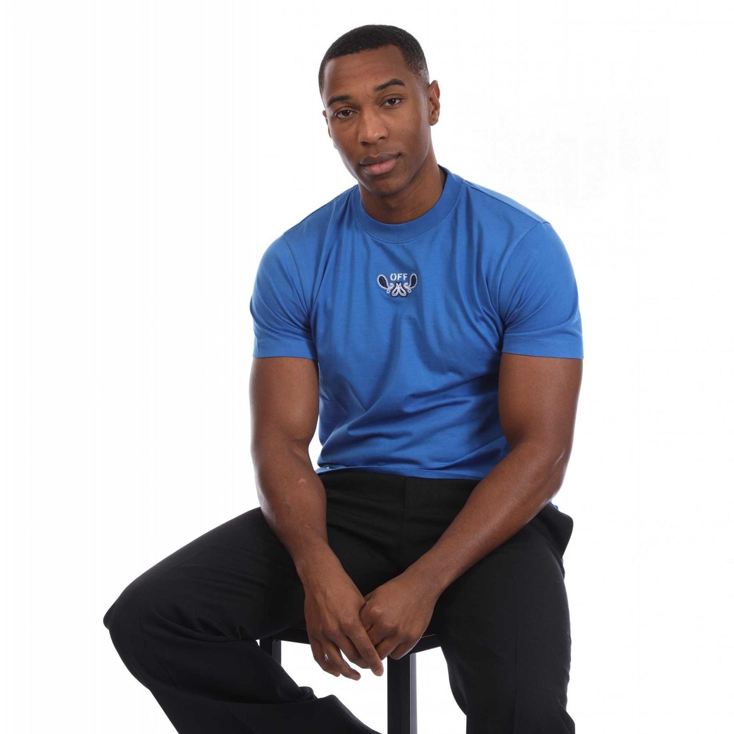 Blue-White - Lifestyle - Off White Mens Arrow Bandana T-Shirt