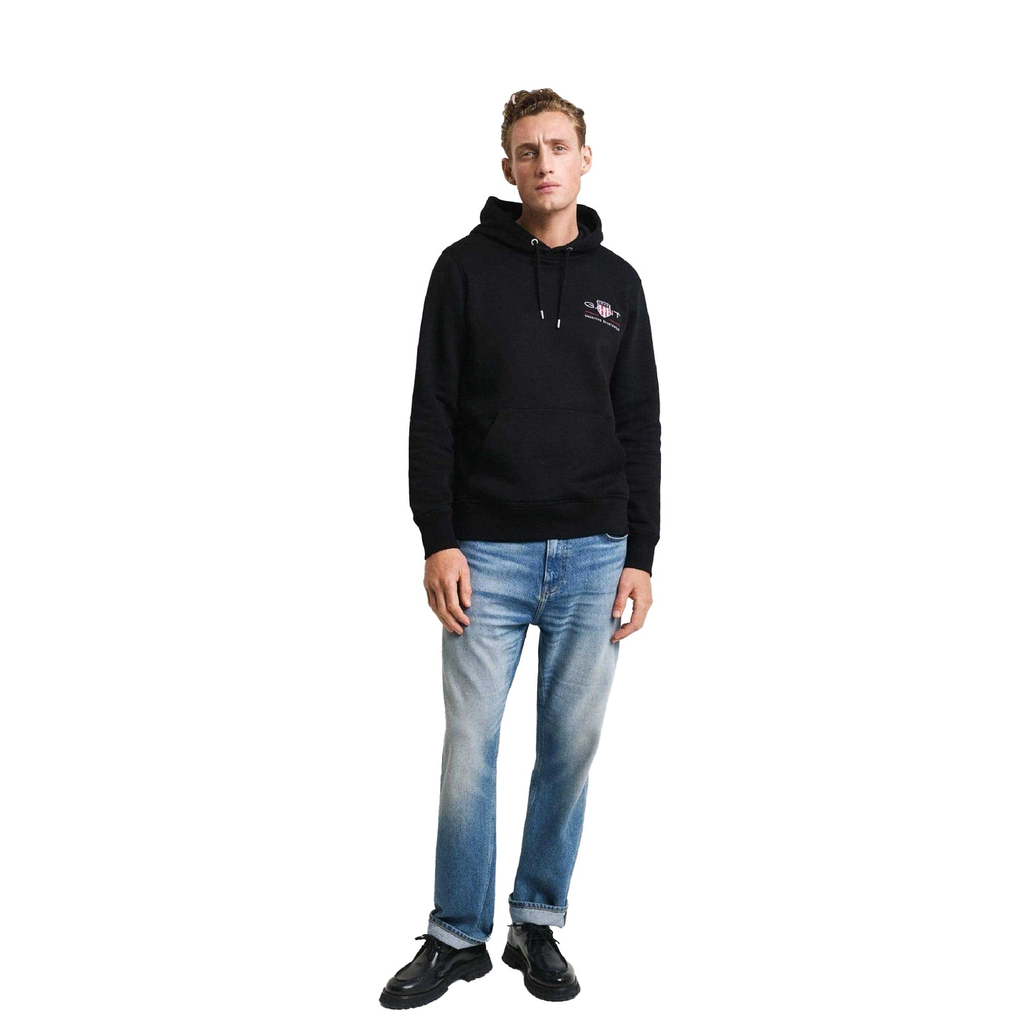 Black - Lifestyle - Gant Mens Archive Shield Hoodie