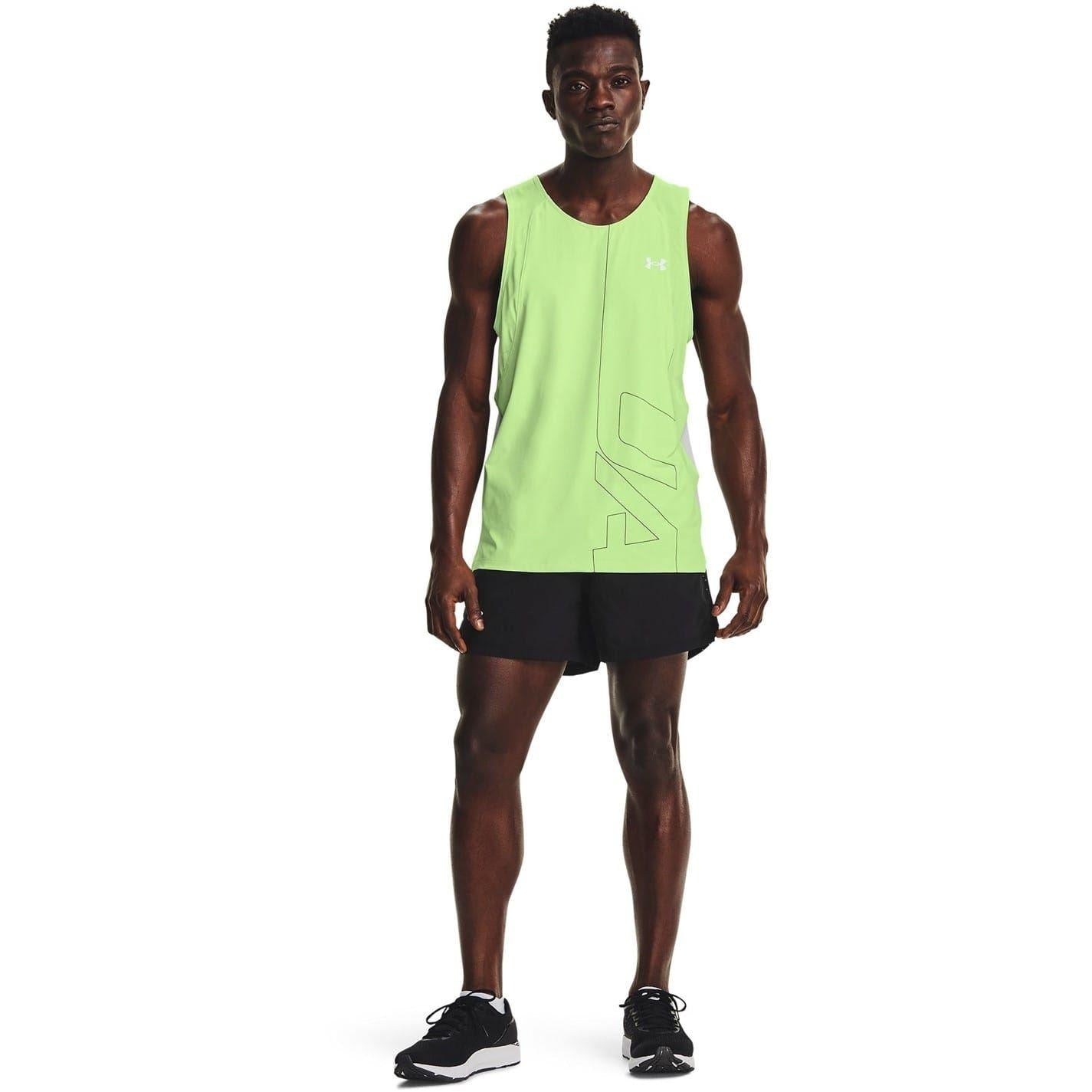 Black-Reflective - Pack Shot - Under Armour Mens Launch Shorts
