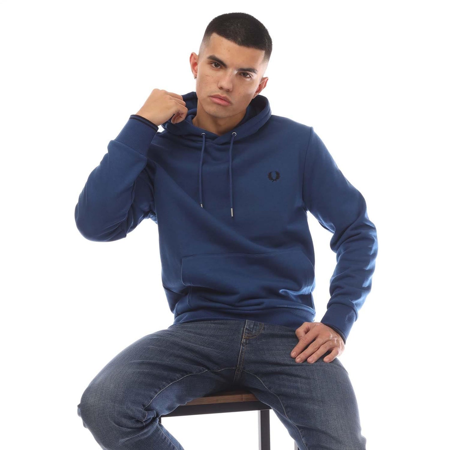 Blue - Lifestyle - Fred Perry Mens Tipped Hoodie