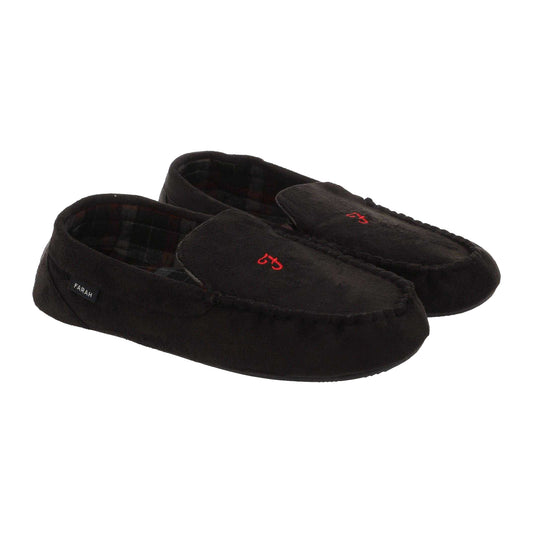 Black - Front - Farah Mens Nicken Moccasin Slippers