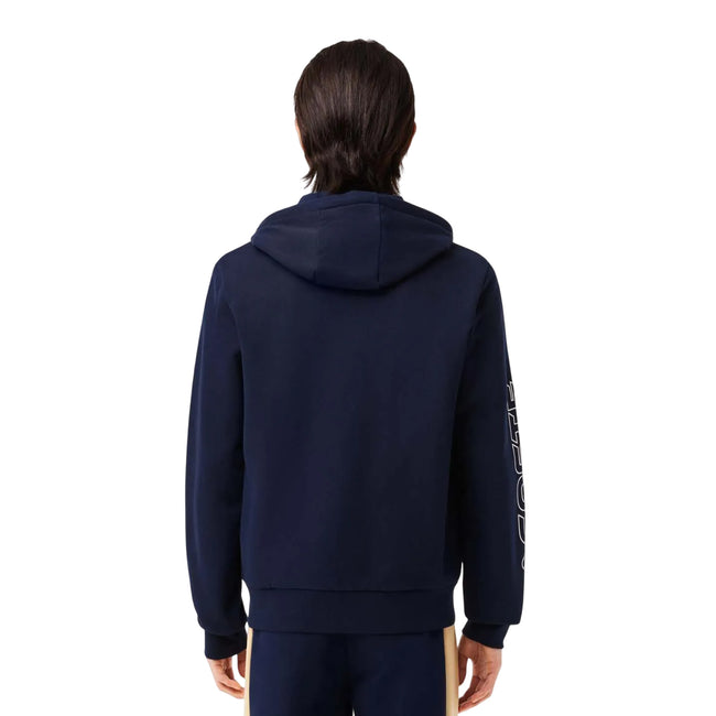 Navy - Back - Lacoste Mens Colour Block Full Zip Hoodie