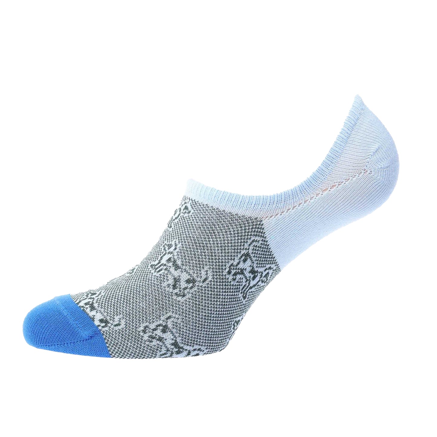 Grey-Light Blue-Blue - Back - Happy Socks Womens-Ladies Dressed Laika No Show Socks