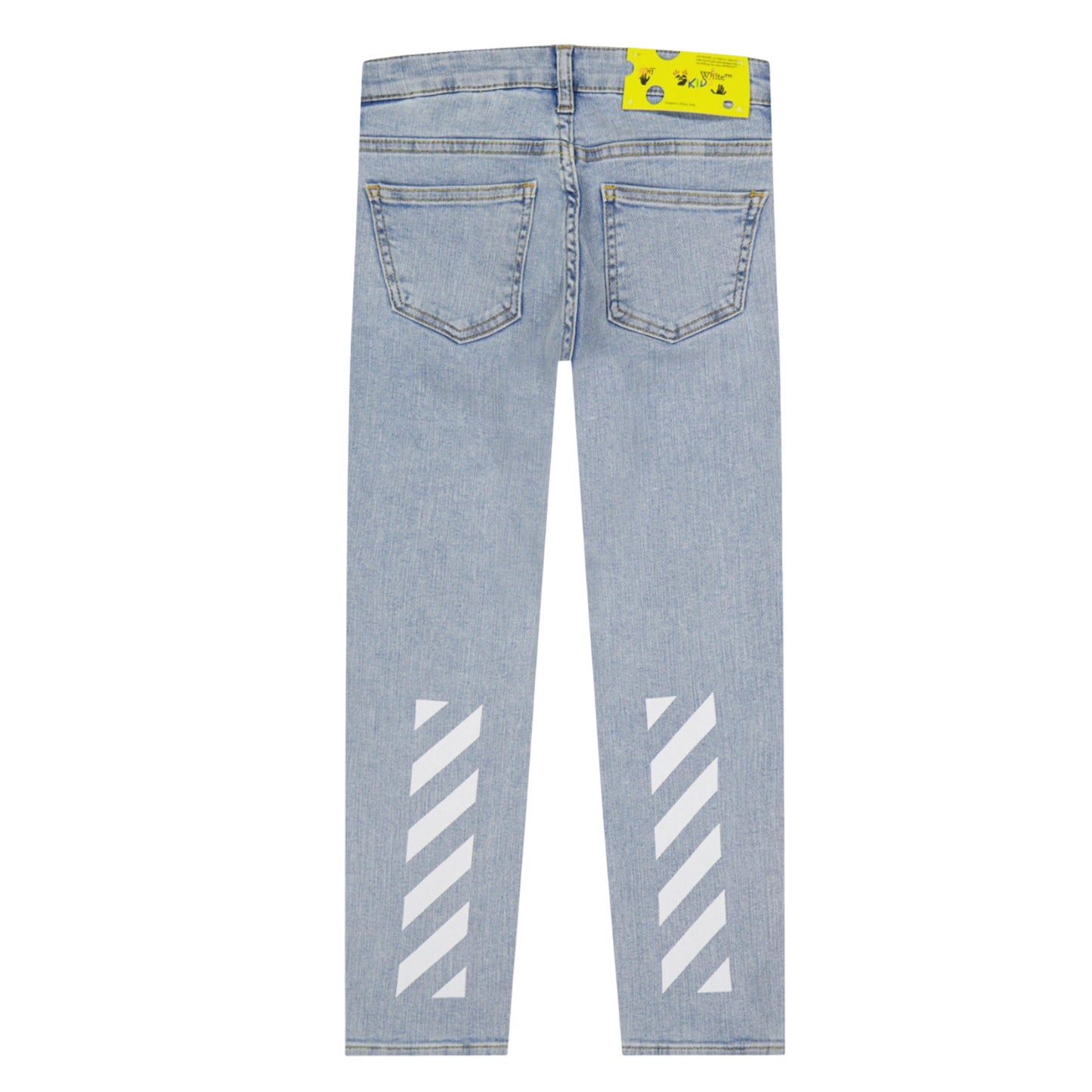 Light Blue - Back - Off White Childrens-Kids Rubber Arrow Denim Jeans