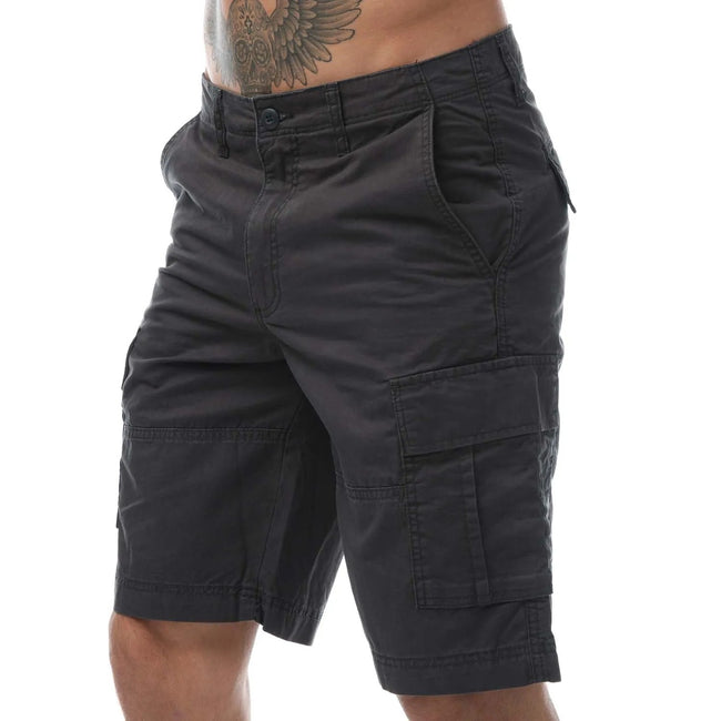 Grey - Side - Jack And Jones Mens Zeus Cargo Shorts