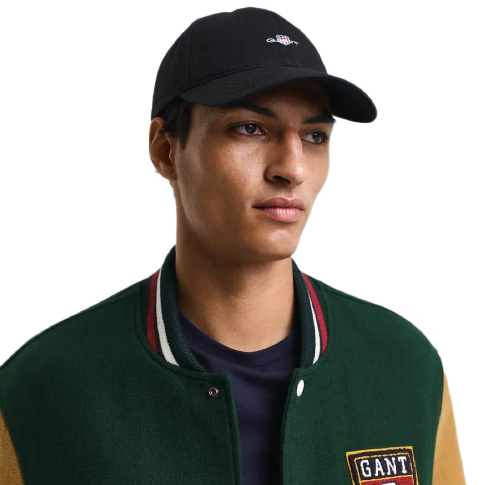 Black - Side - Gant Mens Twill Cotton Cap