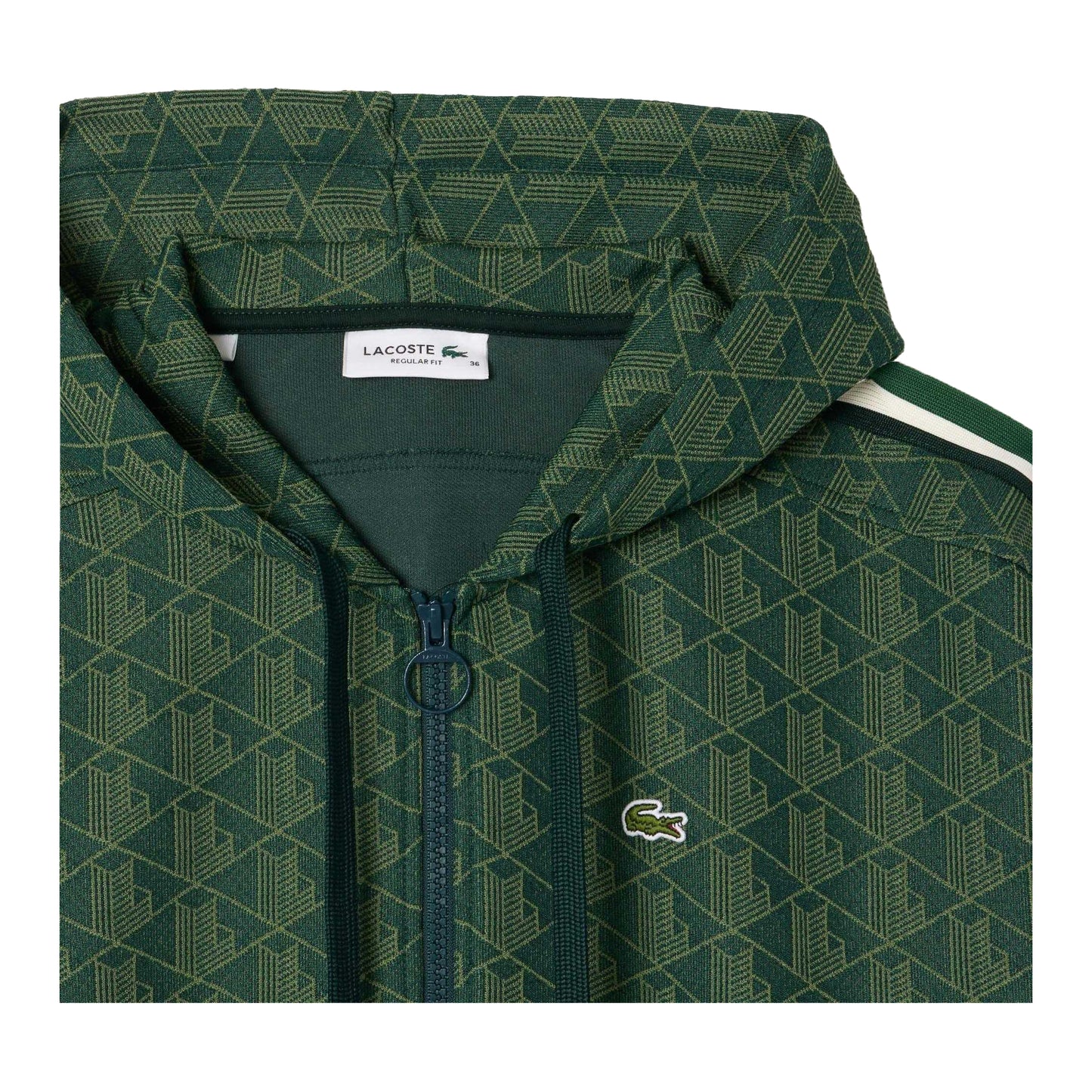 Green - Lifestyle - Lacoste Womens-Ladies Monogram Jacquard Hoodie