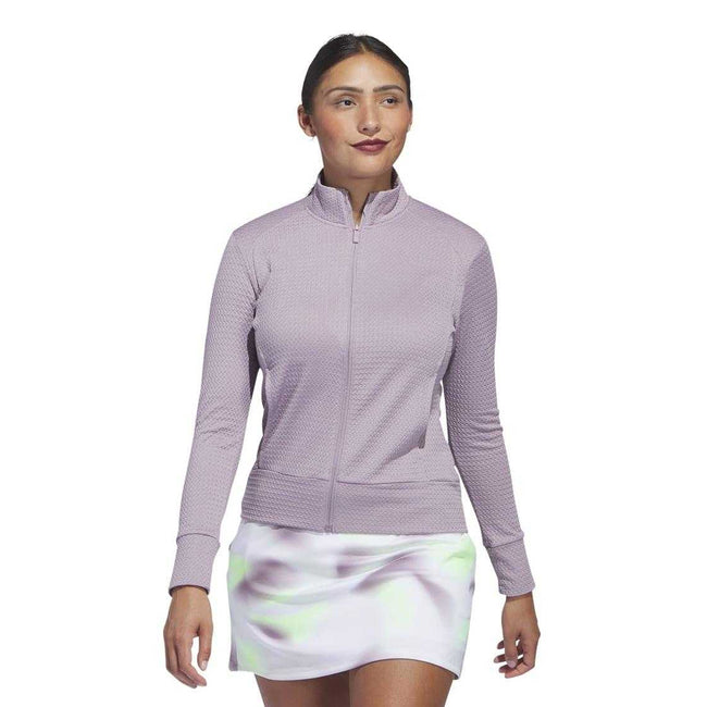 Purple - Side - Adidas Womens-Ladies Ultimate365 Textured Jacket