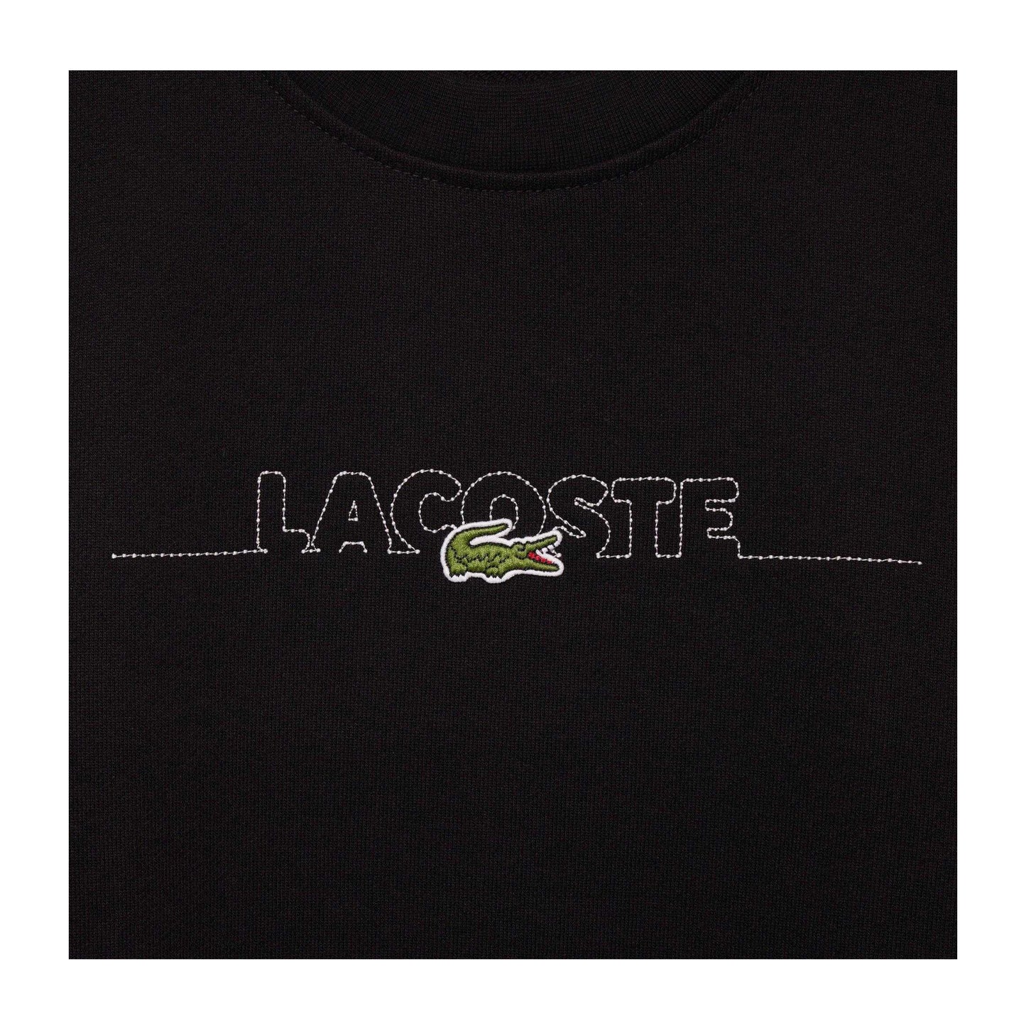 Black - Lifestyle - Lacoste Mens Embroidered Logo Crew Neck Sweatshirt