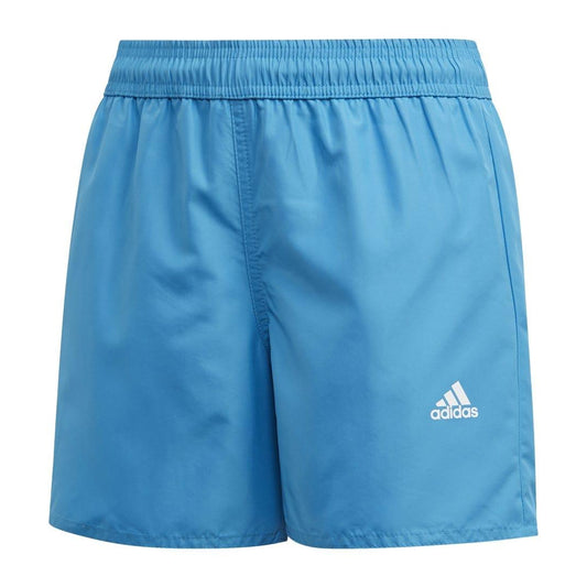 Blue - Front - Adidas Childrens-Kids Classic Logo Swim Shorts