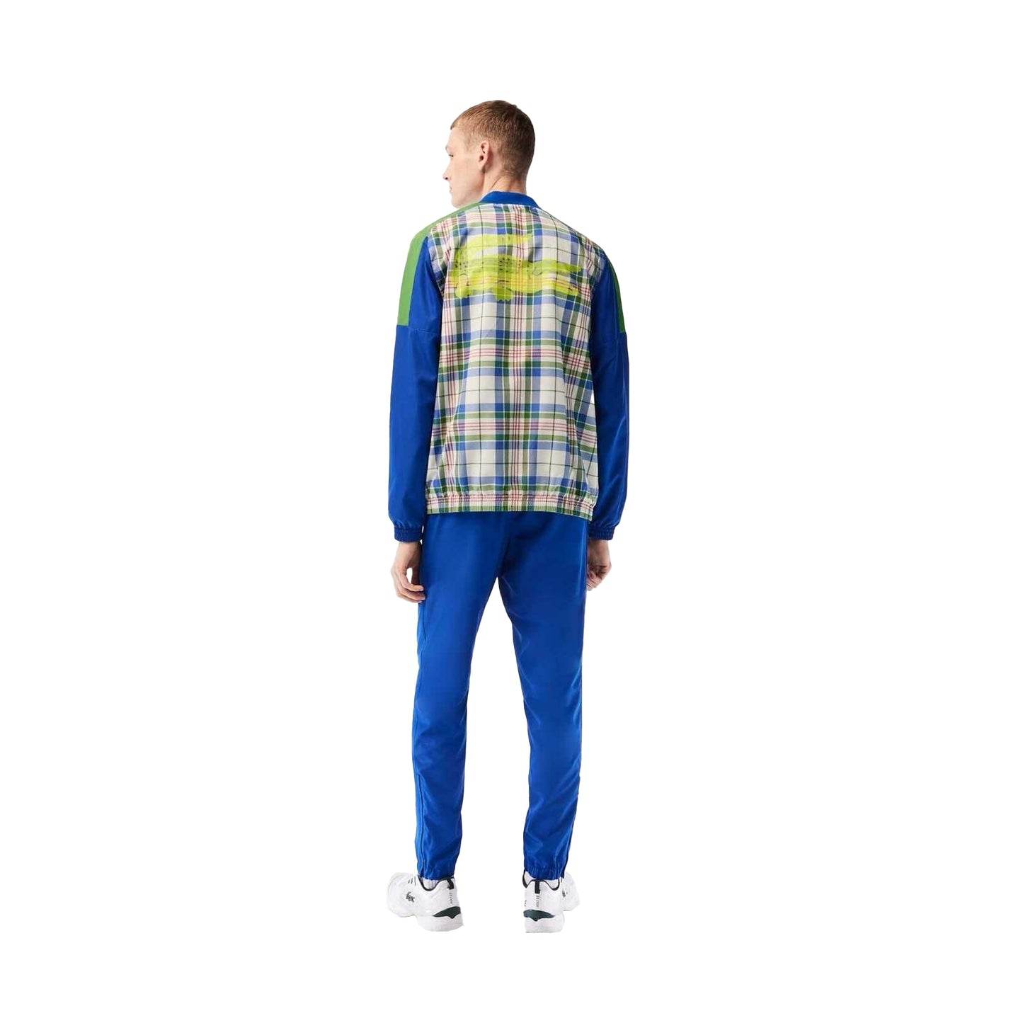 Blue-Green - Back - Lacoste Mens Checked Tracksuit Set