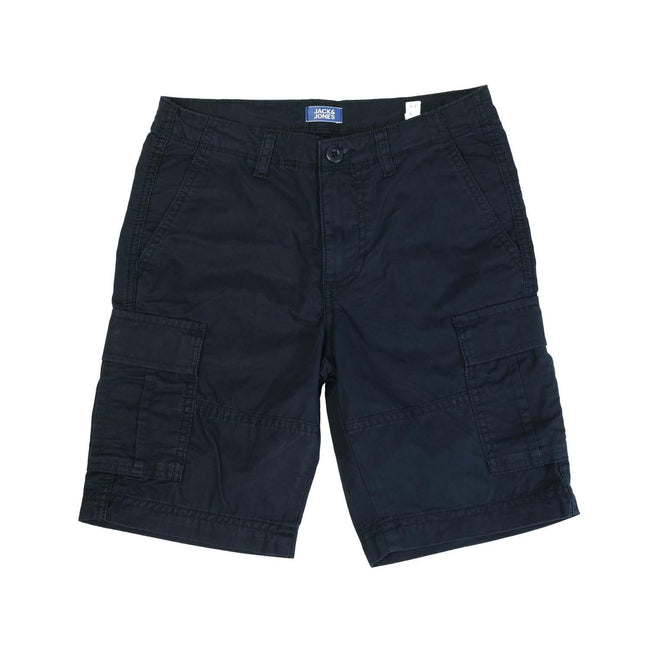Navy - Front - Jack And Jones Boys Zeus Cargo Shorts