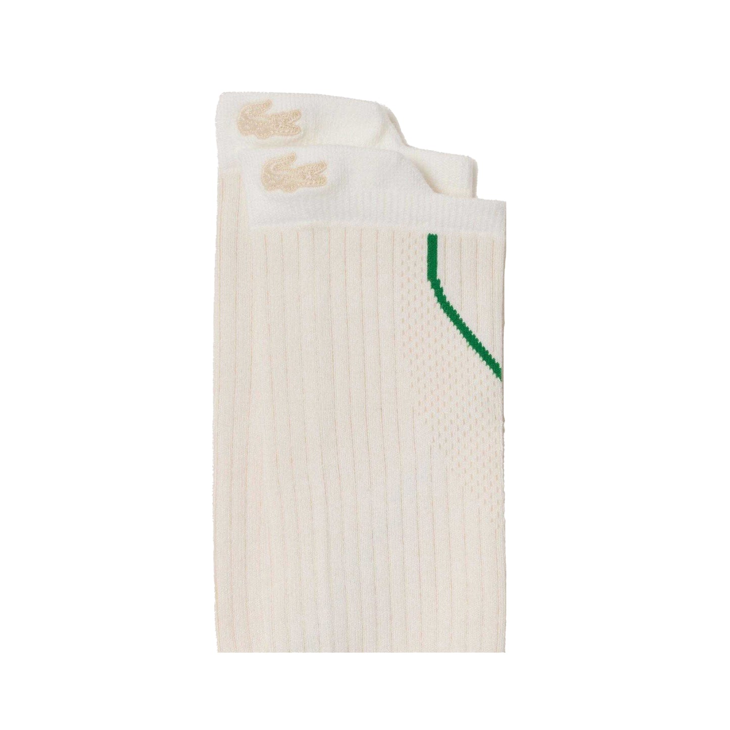 Cream - Back - Lacoste Childrens-Kids Embroidered Logo Crew Socks