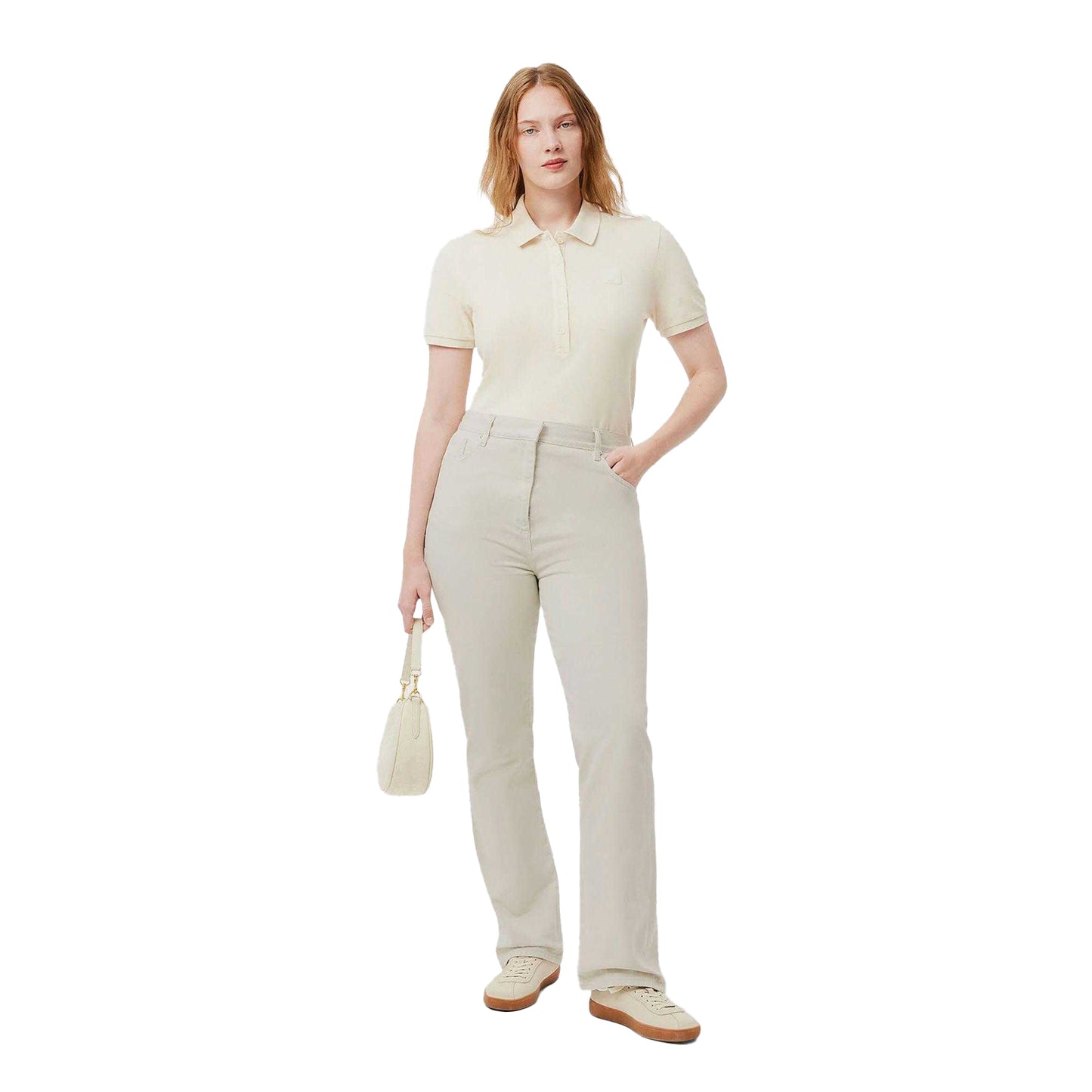 Grey - Side - Lacoste Womens-Ladies Twill 5 Pockets Trousers