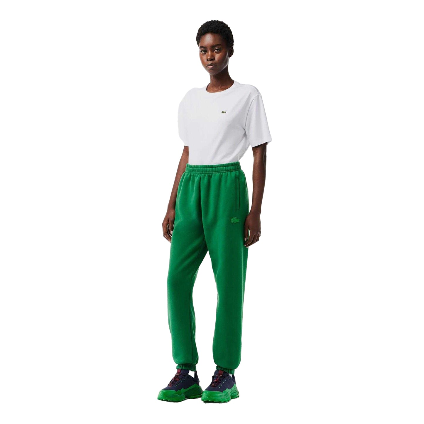 Green - Side - Lacoste Womens-Ladies Logo Jogging Bottoms