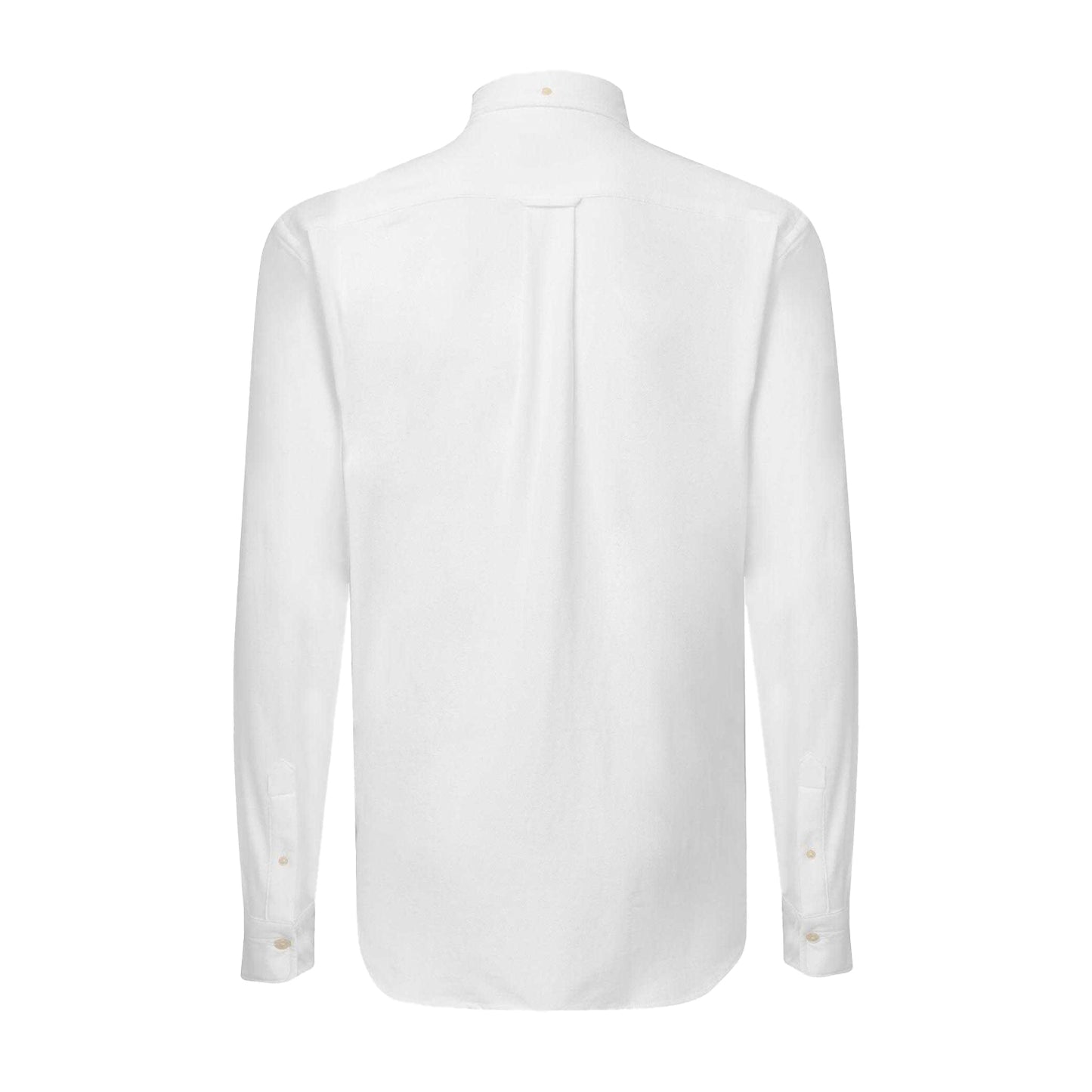 White - Back - Gant Mens Pique Jersey Regular Long-Sleeved Shirt
