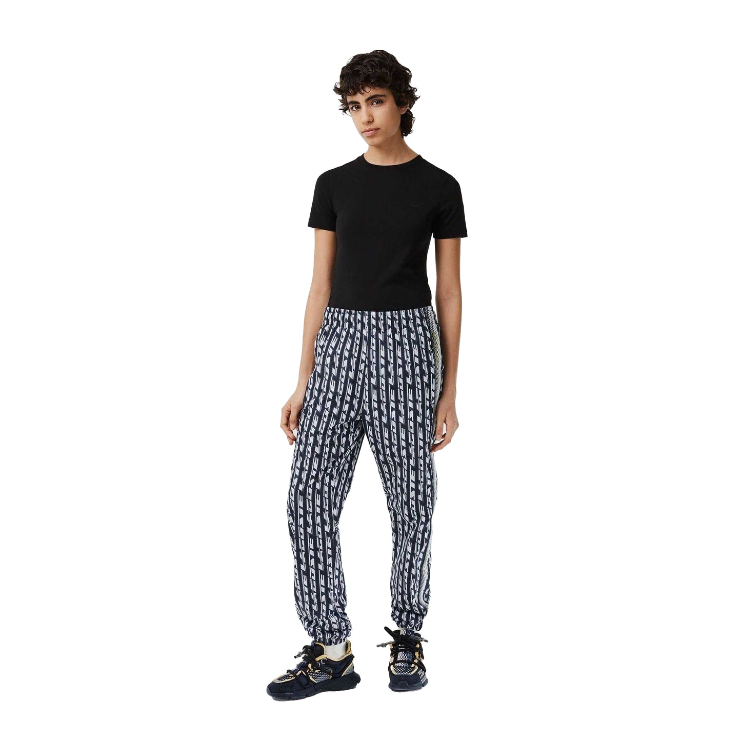 Black - Pack Shot - Lacoste Womens-Ladies Logo Jogging Bottoms