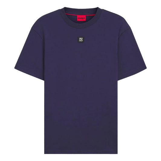 Navy - Front - Hugo Mens Dalile Stacked T-Shirt