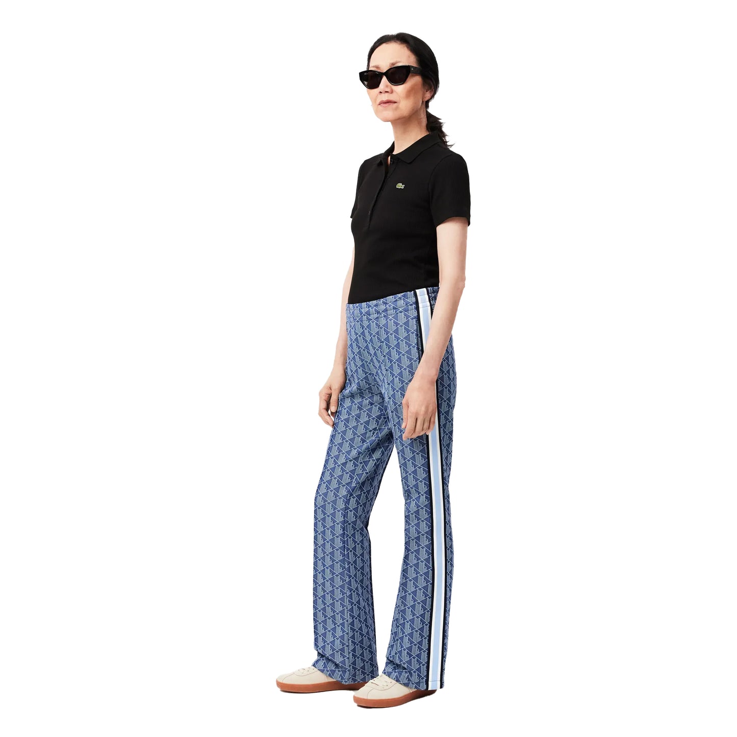 Blue - Lifestyle - Lacoste Womens-Ladies Monogram Flared Leg Sweatpants