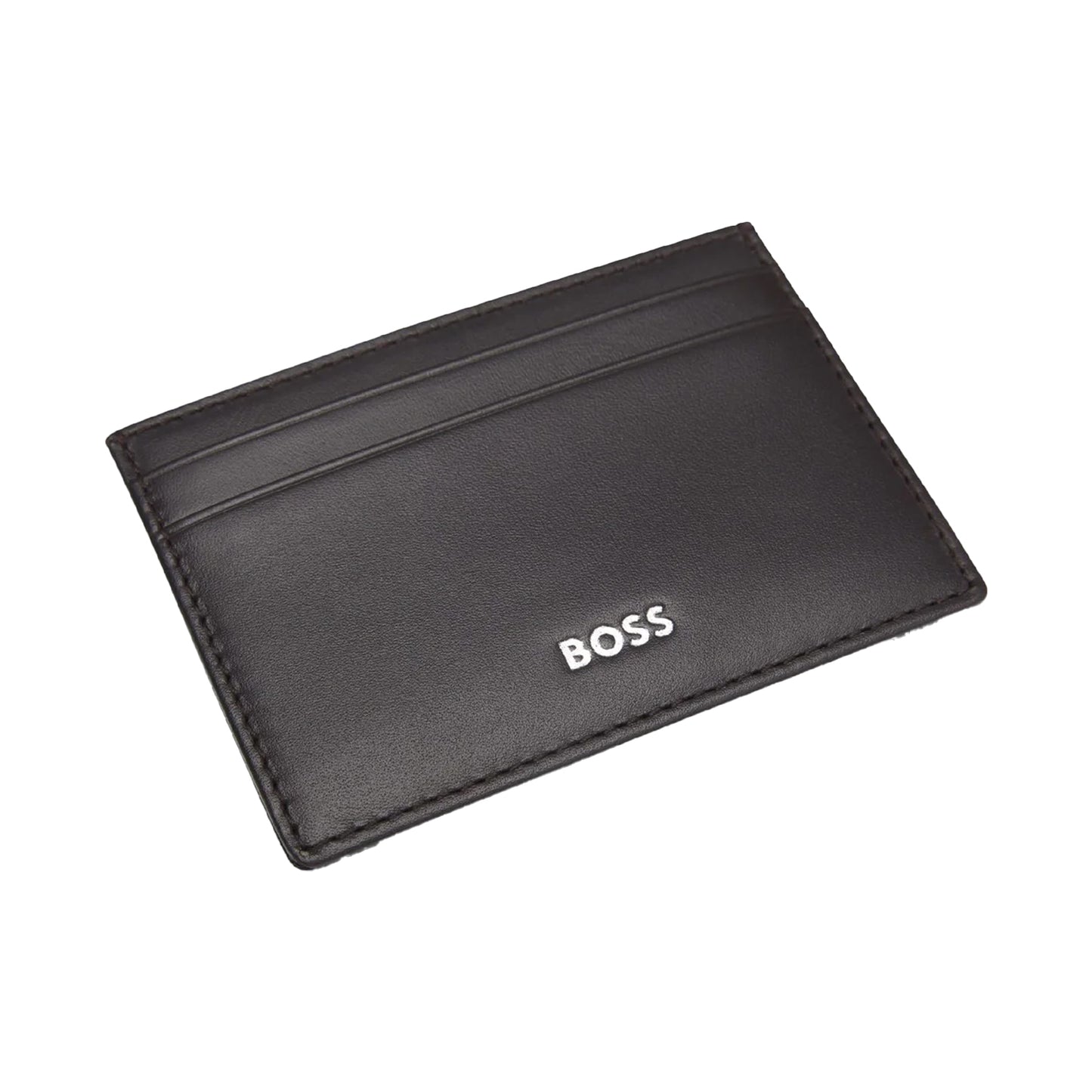 Brown - Side - Hugo Boss Randy Leather Card Holder