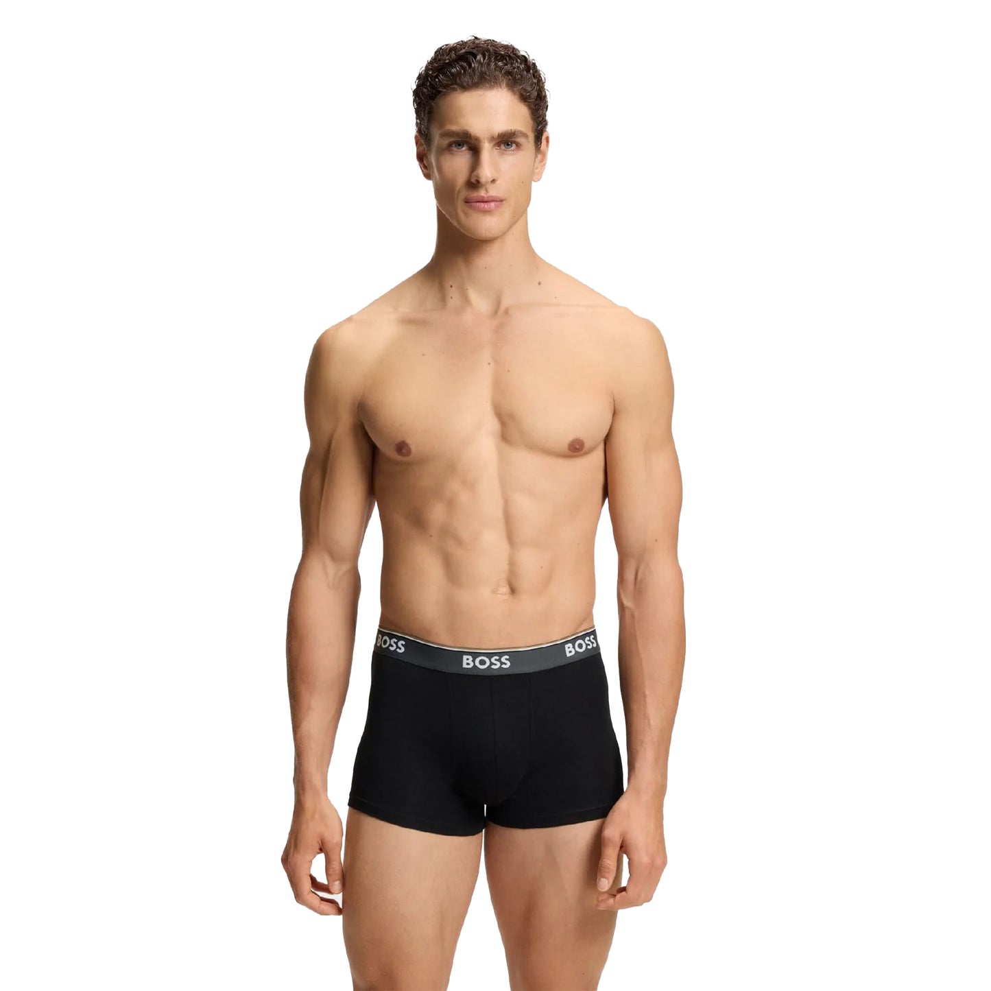 Charcoal-Grey-Black - Lifestyle - Boss Mens Power Boxer Shorts (Pack of 3)