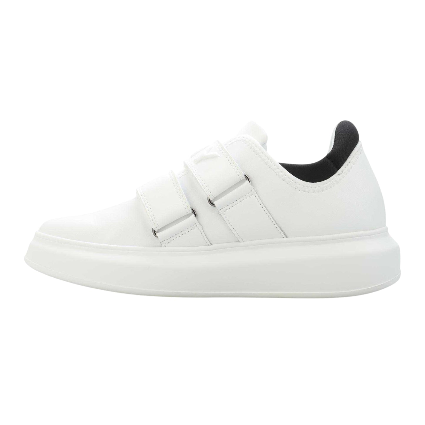 White-Black - Back - DKNY Womens-Ladies Jamiah Leather Hook and Loop Trainers