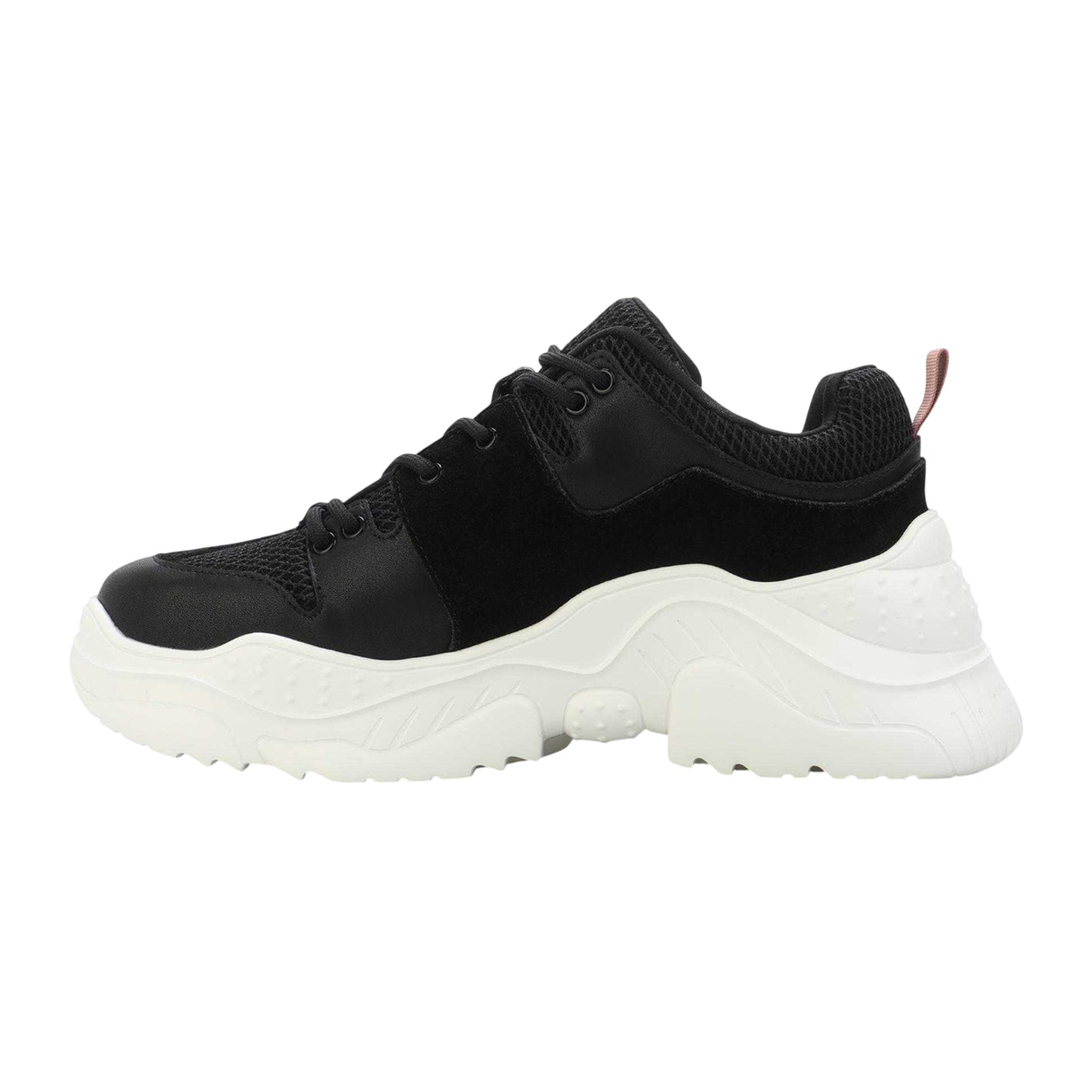 Black - Back - DKNY Womens-Ladies Odella Leather Chunky Platform Trainers