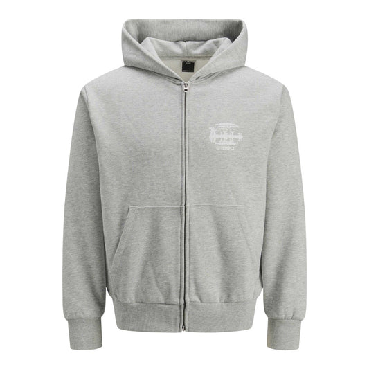 Grey - Front - Jack And Jones Mens Prime Full Zip Hoodie