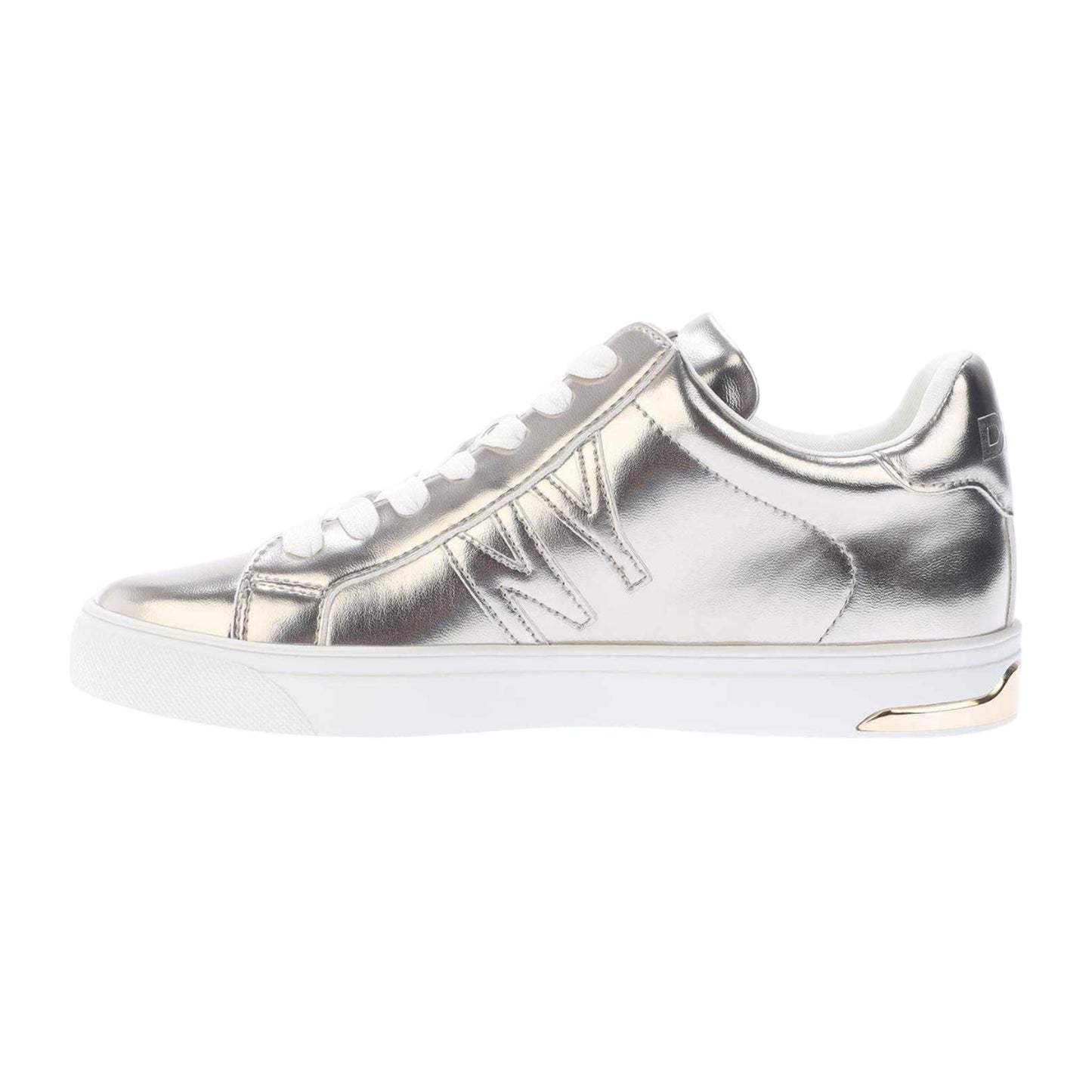 Champagne - Back - DKNY Womens-Ladies Abeni Leather Lace Up Trainers