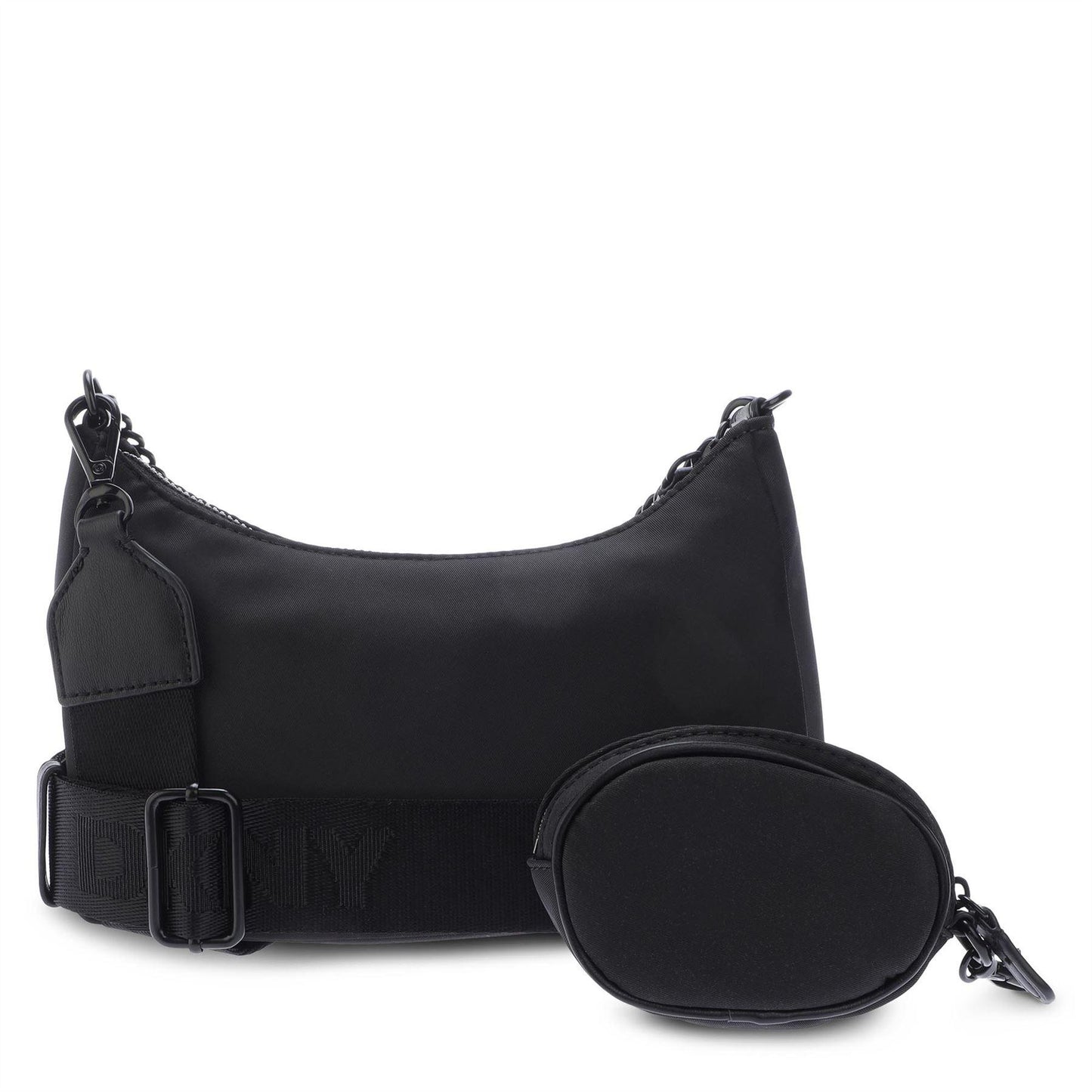Black - Back - DKNY Cairo Fluffy Crossbody Bag