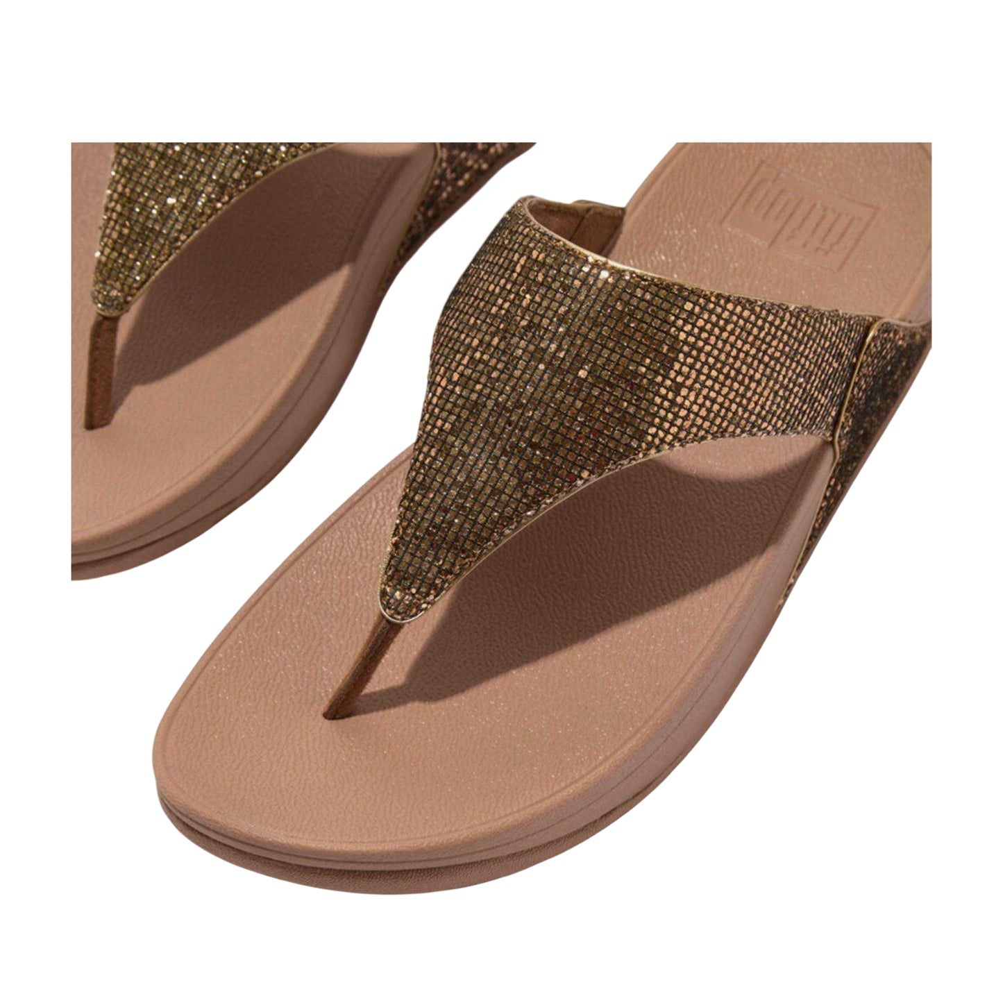 Gold - Lifestyle - Fit Flop Womens-Ladies Lulu Glitterball Leather Sandals