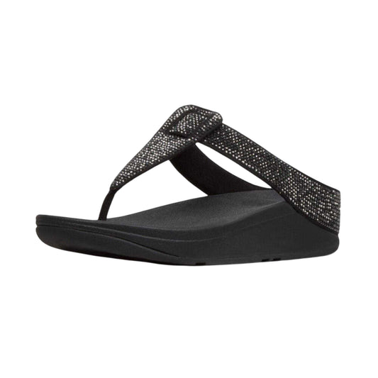 Black - Front - Fit Flop Womens-Ladies Isabelle Leather Sandals