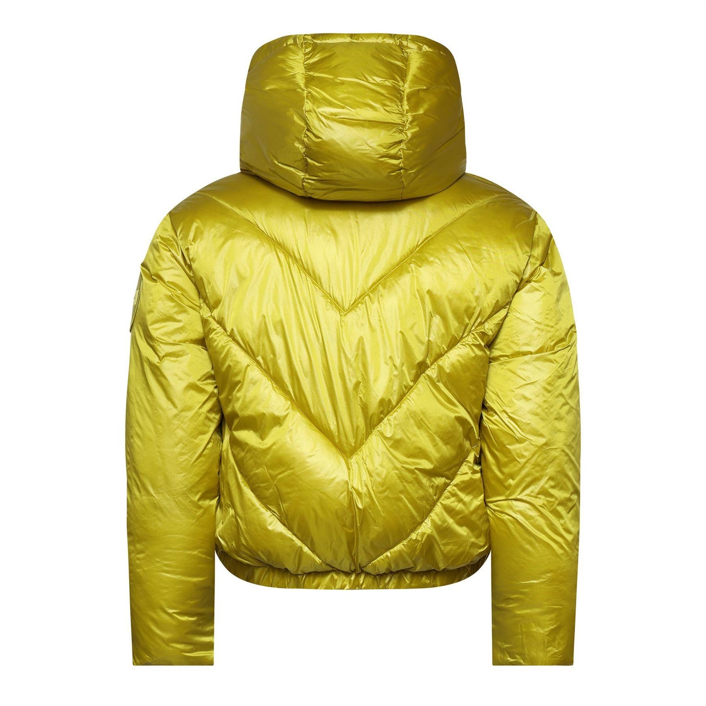 Yellow - Back - DKNY Womens-Ladies Cropped Puffer Jacket