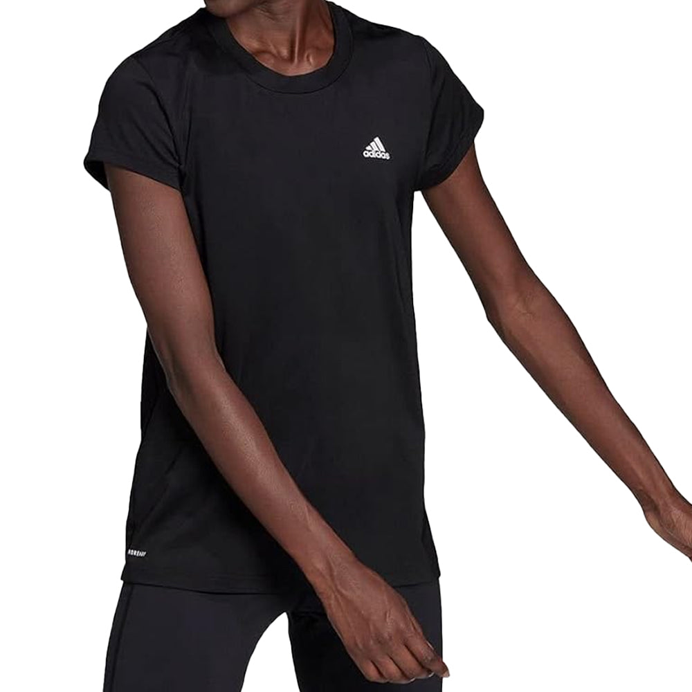 Black-White - Side - Adidas Womens-Ladies Designed To Move Colourblock Maternity Sport T-Shirt