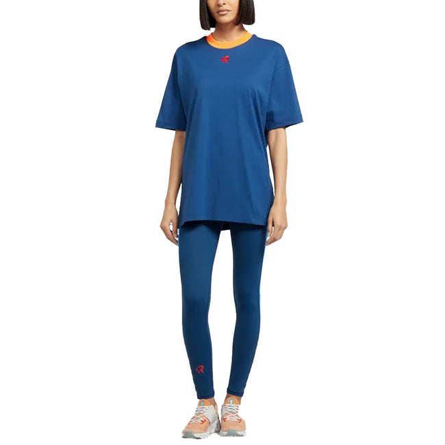 Navy - Side - Red Run Womens-Ladies Elektra Oversized T-Shirt