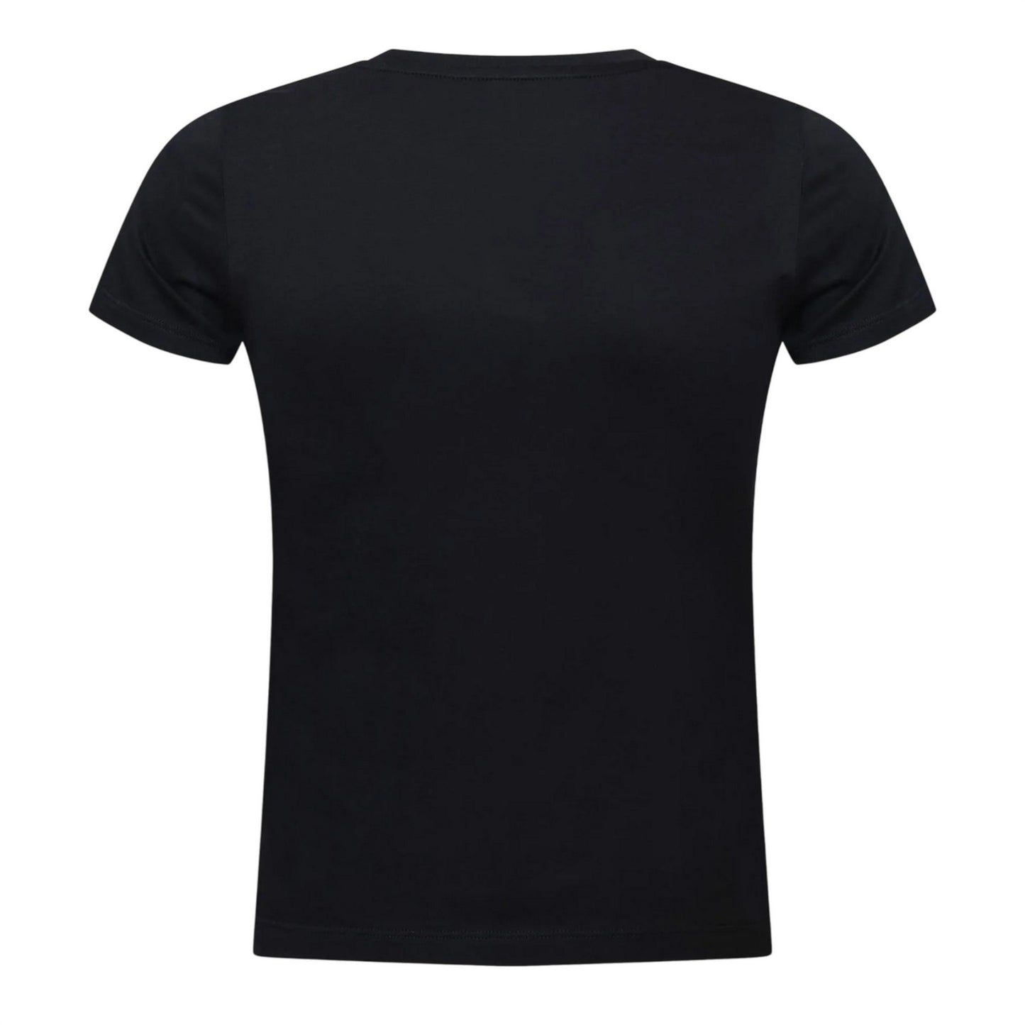 Black-Silver - Back - DKNY Womens-Ladies Logo Sequin Crew Neck T-Shirt