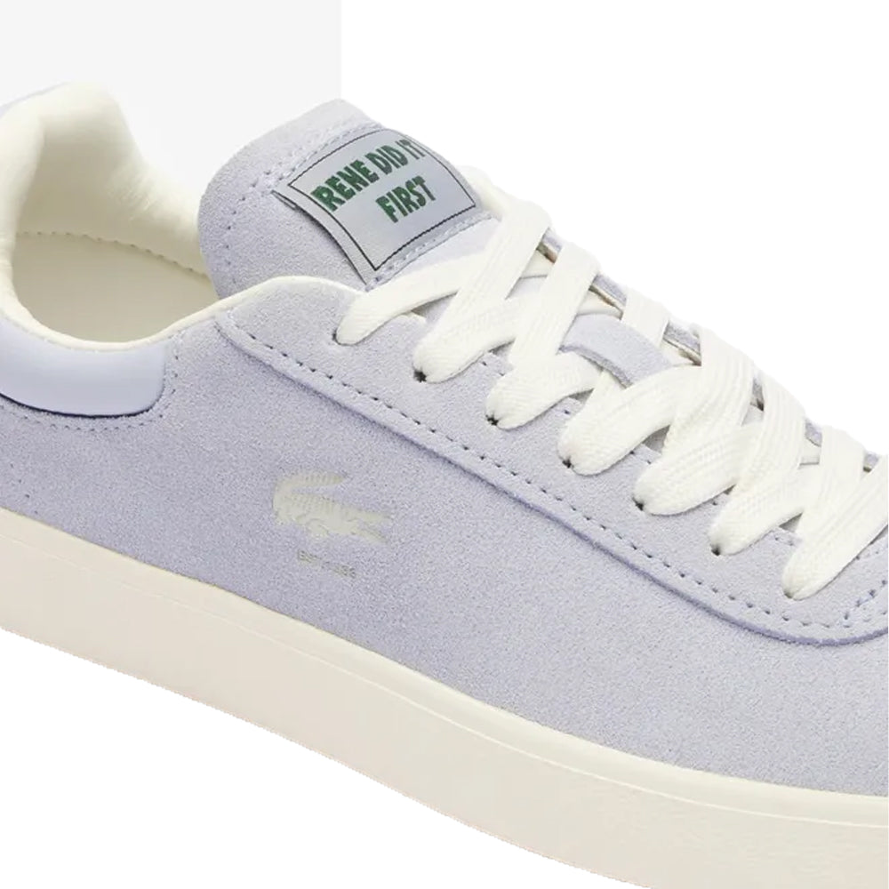 Light Blue - Pack Shot - Lacoste Womens-Ladies Baseshot Suede Trainers