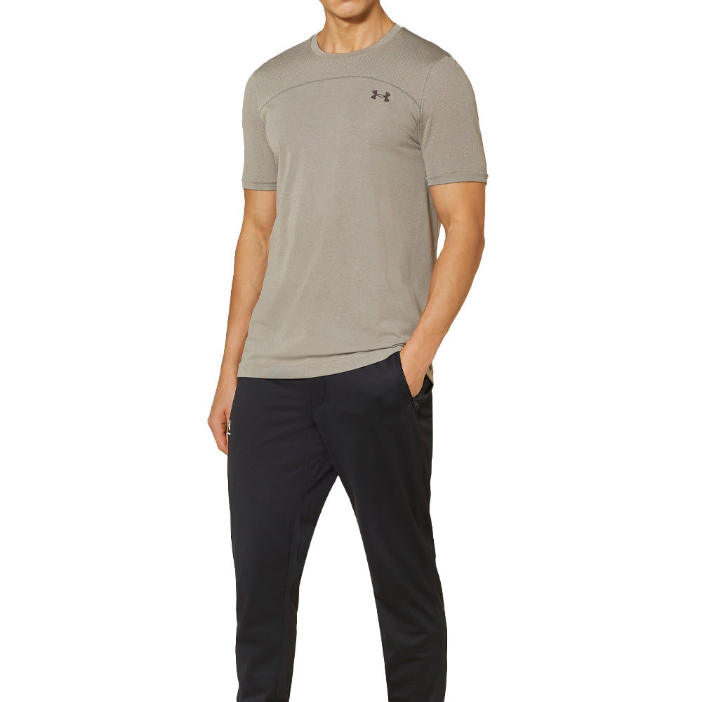 Brown - Side - Under Armour Mens Wordmarks UA Rush Seamless T-Shirt