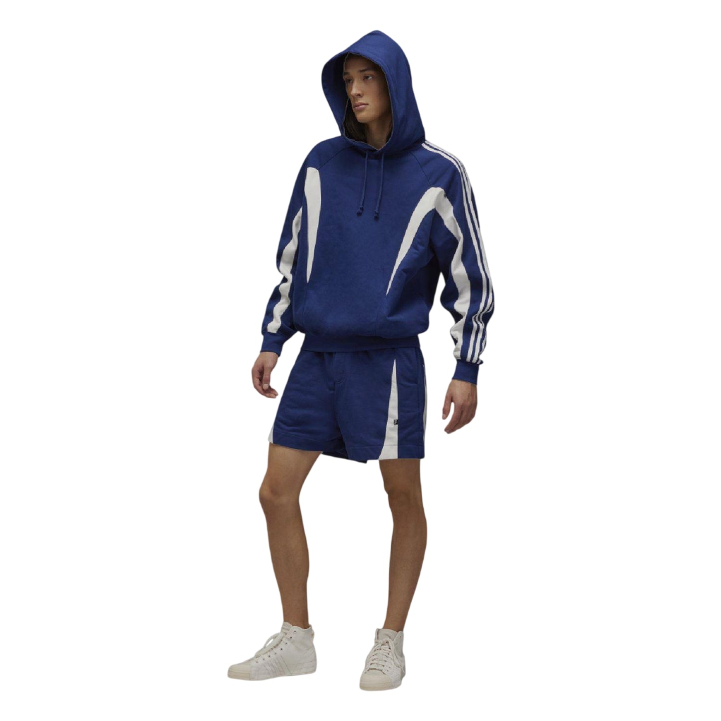 Blue - Close up - Y-3 Unisex Adult Contrast Line Hoodie