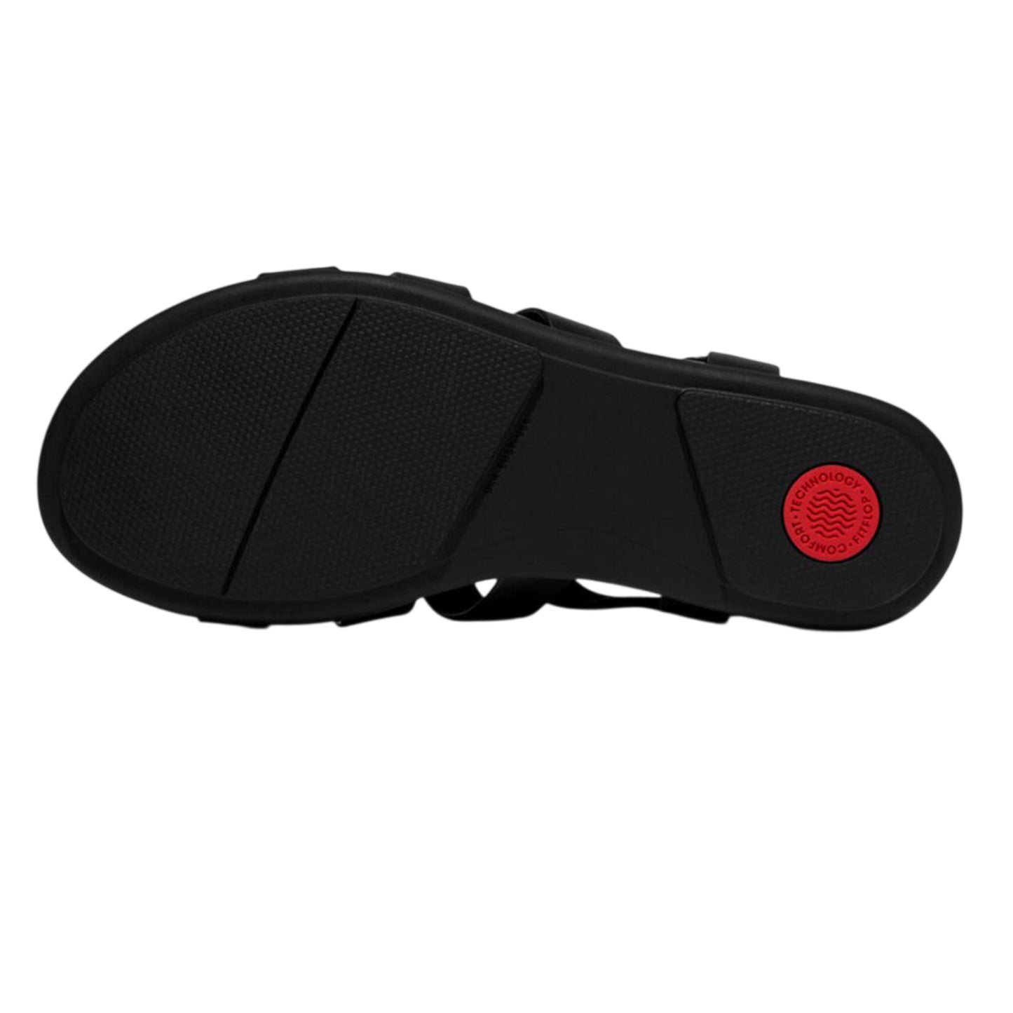 Black - Pack Shot - Fit Flop Womens-Ladies Fisherman Buckle Rubber Sandals