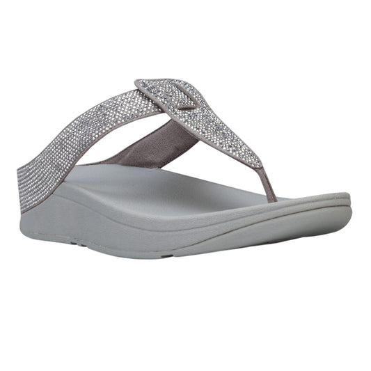 Silver - Front - Fit Flop Womens-Ladies Isabelle Toe Post Sandals