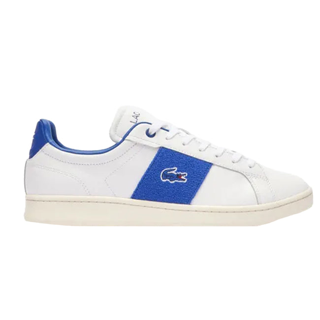 White-Blue - Back - Lacoste Mens Carnaby Pro Leather Trainers