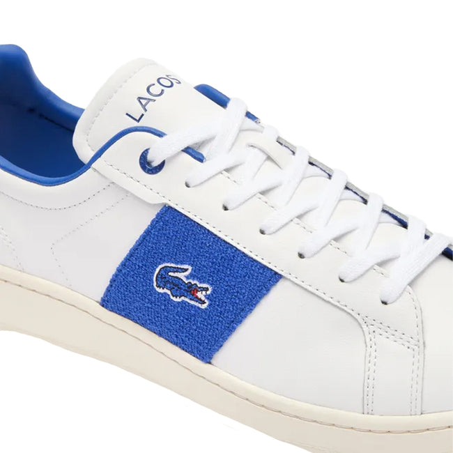 White-Blue - Pack Shot - Lacoste Mens Carnaby Pro Leather Trainers