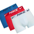 White-Blue-Red - Back - Nike Mens Essential Micro Dri-FIT Boxer Shorts (Pack of 3)