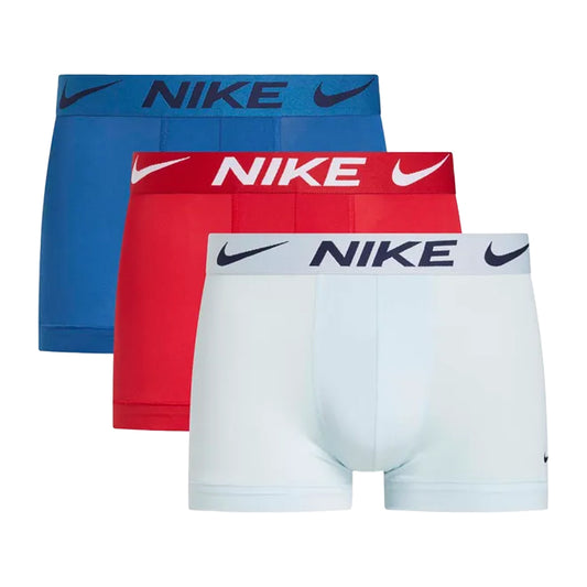 White-Blue-Red - Front - Nike Mens Essential Micro Dri-FIT Boxer Shorts (Pack of 3)