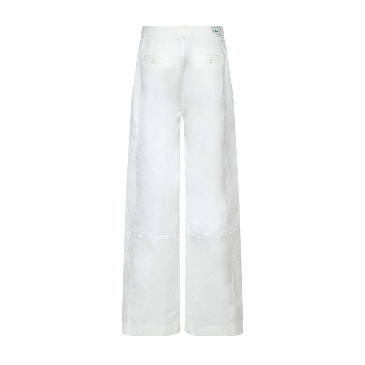 Cream - Back - Lacoste Womens-Ladies Gabardine Trousers