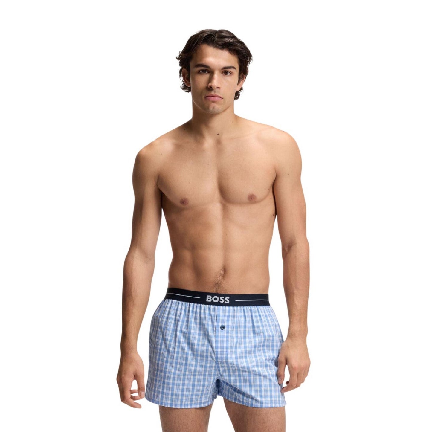Blue - Lifestyle - Boss Mens Cotton Pyjama Shorts (Pack of 2)