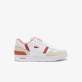 White-Pink - Front - Lacoste Childrens-Kids T-Clip Lace Up Trainers
