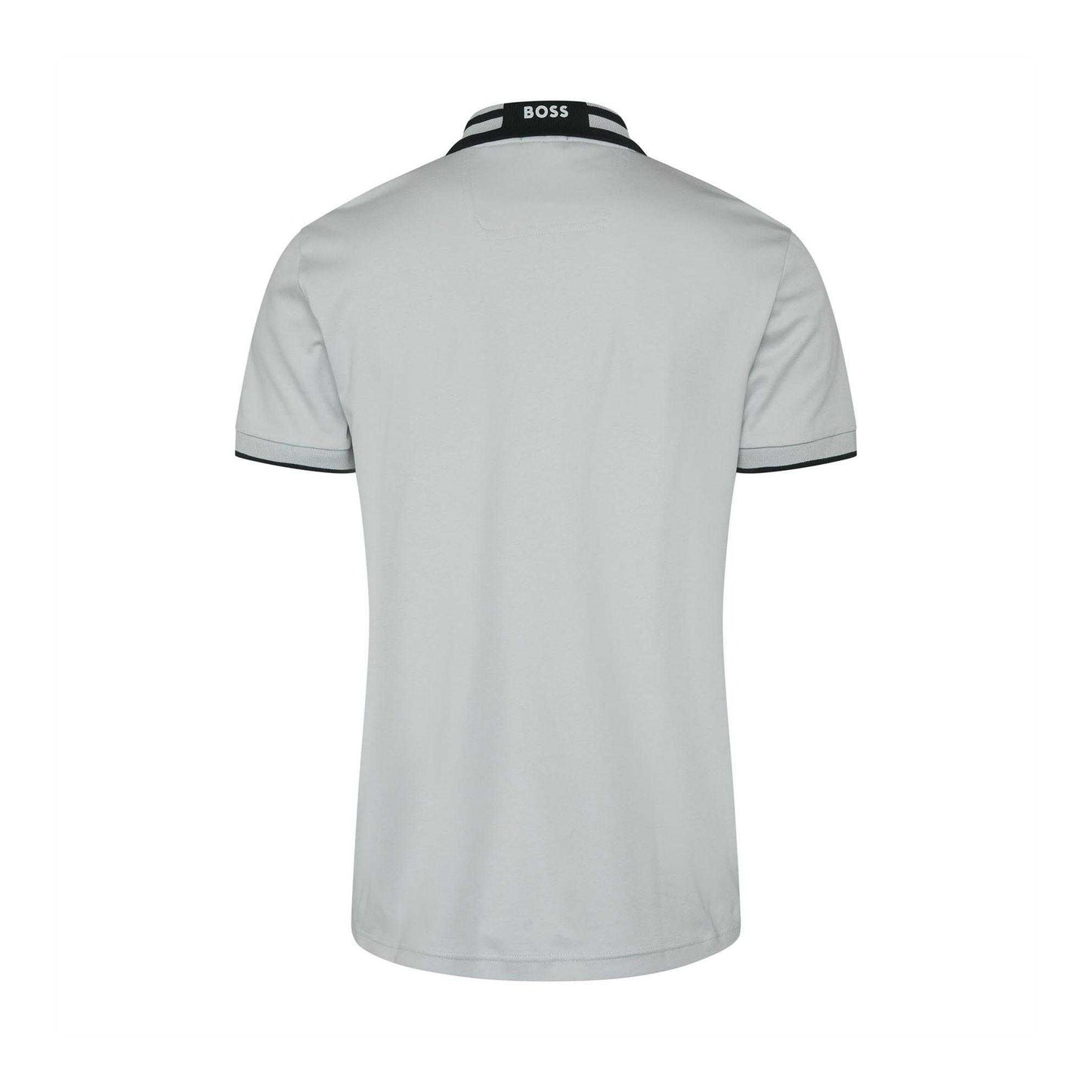 Grey - Back - Hugo Mens Paule Striped Taped Polo Shirt