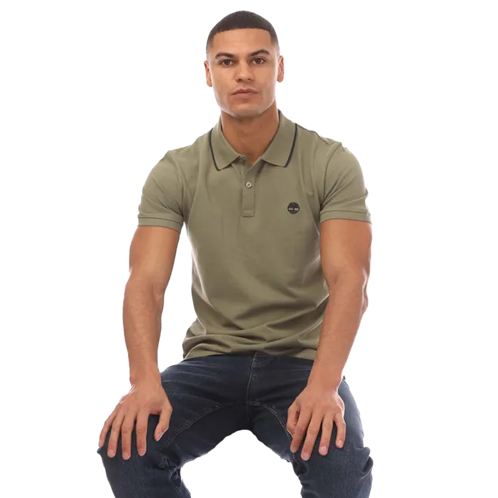 Khaki - Side - Timberland Mens Millers River Polo Shirt